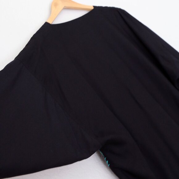 Vintage The Daily Planet Embroidered Jacket Floral Fish Metal Coin Button Size L - Picture 8 of 14